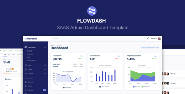 FlowDash - SAAS Admin Dashboard Template TFx