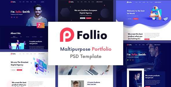 Follio - Multipurpose Portfolio PSD Template TFx