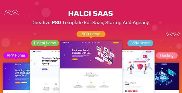 HalciSaas - Creative PSD Template for Saas Startup amp Agency TFx