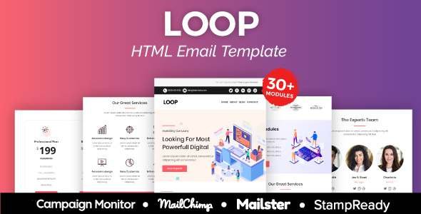 Loop - Multipurpose Responsive Email Template 30 Modules - Mailster amp Mailchimp TFx