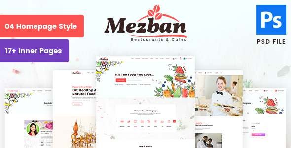 Mezban - Food Delivery Food Blogger amp Restaurant PSD Template TFx
