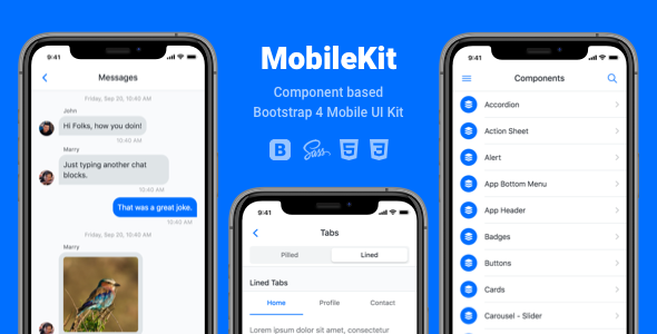 Mobilekit - Bootstrap 4 Based Mobile UI Kit Template TFx