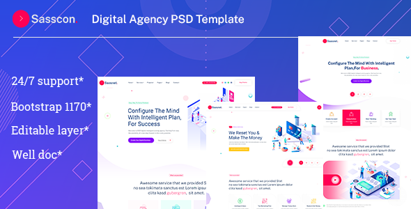 Sasscon  Digital Agency PSD Template TFx