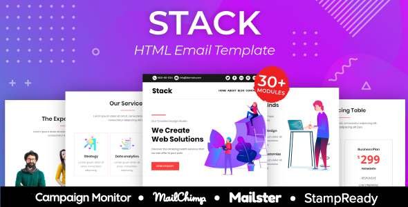 Stack - Multipurpose Responsive Email Template 20 Modules - Mailster amp Mailchimp TFx