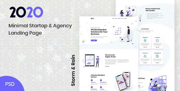 2020  Minimal Startup amp Agency PSD Landing Page TFx