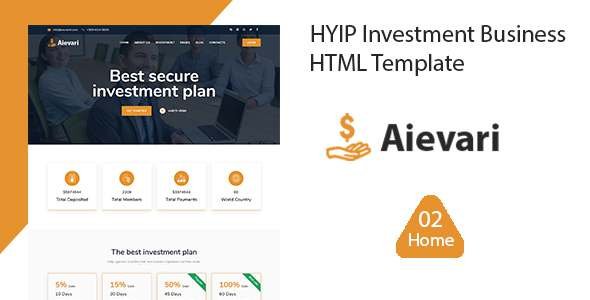 Aievari - HYIP Investment Business HTML Template TFx