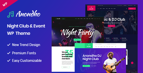 Anondho - Night Club amp Event WordPress Theme TFx