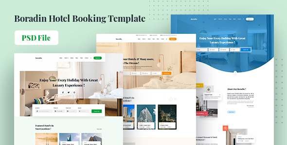 Boradin - Creative Hotel Booking PSD Template TFx