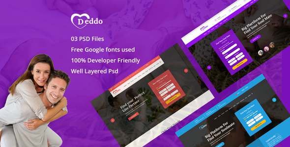 Deddo - Dating Offer Landing Page PSD Template TFx