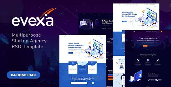 Evexa - Multipurpose Startup Agency PSD Template TFx