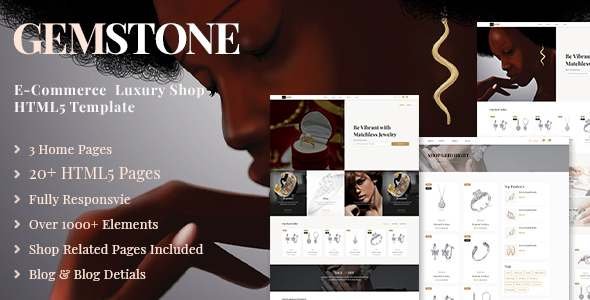 Gemstone  E-Commerce HTML Template TFx SiteTemplates