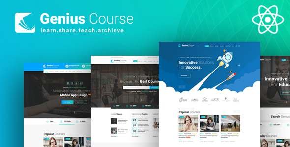 Genius Course - ReactJS School Classes Institute HTML Template TFx