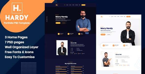 Hardy - Personal Portfolio PSD Template TFx