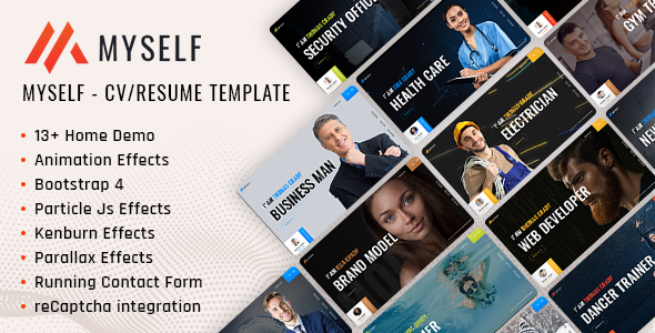 MySelf  Resume Bootstrap 4 Template TFx