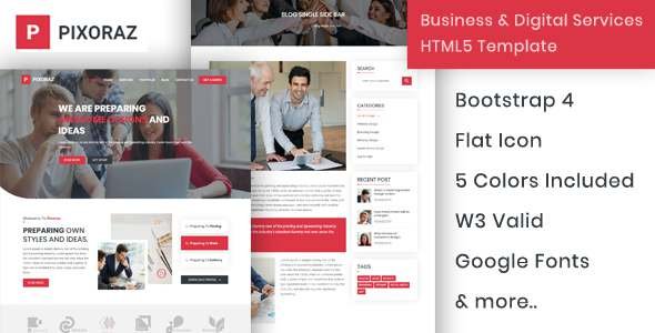 Pixoraz - Business amp Digital Services HTML5 Template TFx