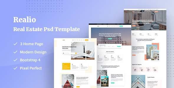 Realio - Creative Real Estate PSD Template TFx