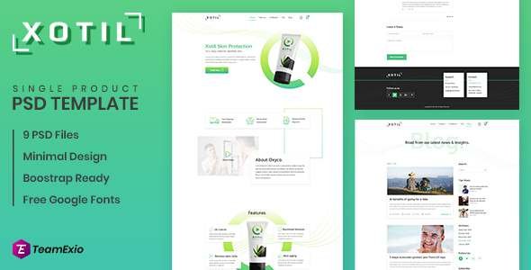 Xotil - Product Landing Page PSD Template TFx