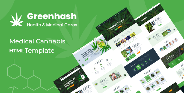 Greenhash - Medical Marijuana Dispensary HTML5 Template TFx