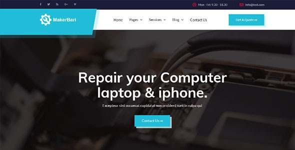 MakerBari - Vue Nuxt Computer and Electronics Repair Template TFx