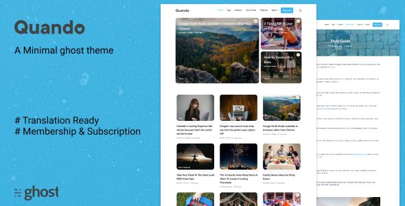 Quando - A minimal Ghost Theme TFx Blogging
