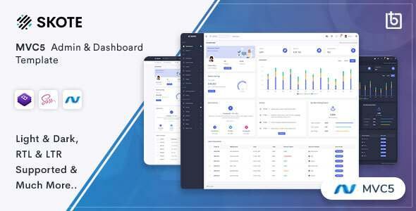 Skote - ASPNET MVC5 Admin amp Dashboard Template TFx