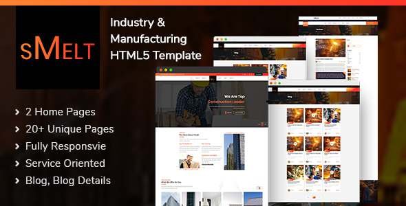 Smelt  Industry and Manufacturing HTML5 Template TFx