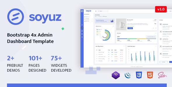 Soyuz - Bootstrap 4x Admin Dashboard Template TFx