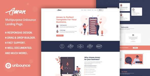 Aman  Multi-Purpose Template with Unbounce Page Builder TFx