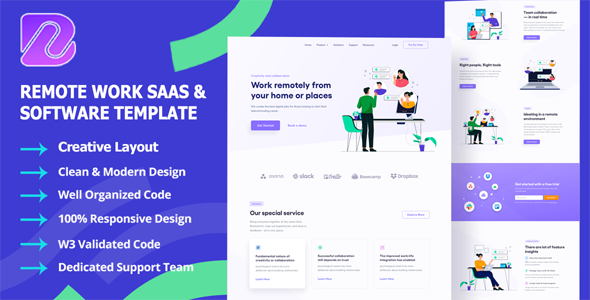Aviola - Remote Work Software Agency Template TFx