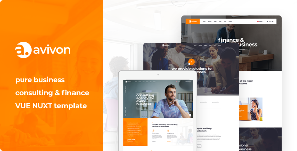 Avivon - Vue Nuxt Business Consulting amp Finance Template TFx