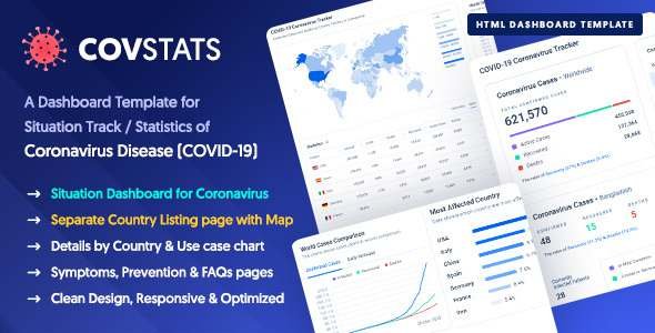 COVSTATS - Coronavirus Tracker amp Dashboard Template TFx