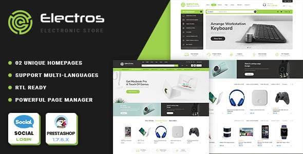 Electros  Electronis store Prestashop 17 Theme TFx