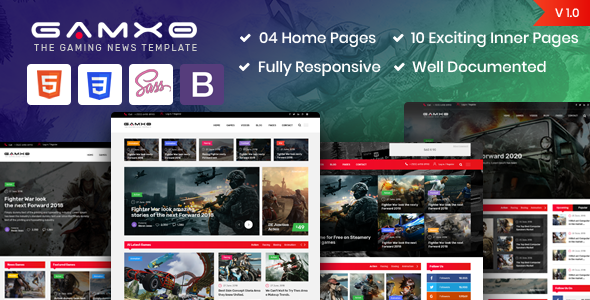Gamxo - Games News Gaming HTML5 Template TFx