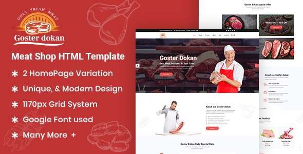 Goster Dokan - Meat Shop HTML5 Template TFx