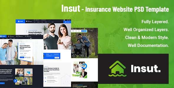 Insut - Insurance PSD Template TFx PSDTemplates
