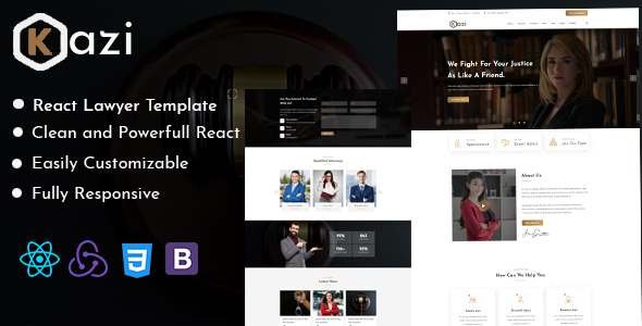 Kazi  Lawyers Attorneys and Law Firm React Template TFx