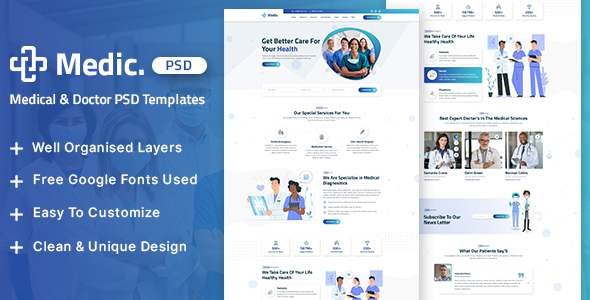 Medic - Medical amp Hospital PSD Template TFx