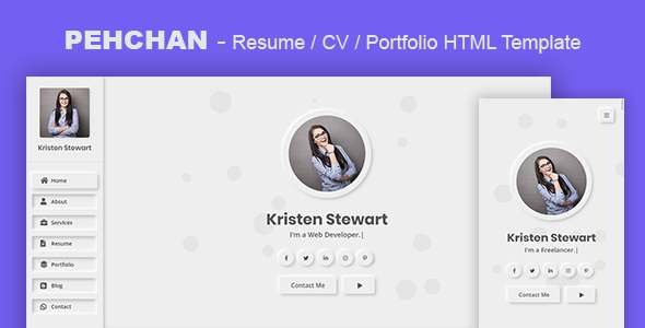 Pehchan - ResumeCVPortfolio TFx SiteTemplates