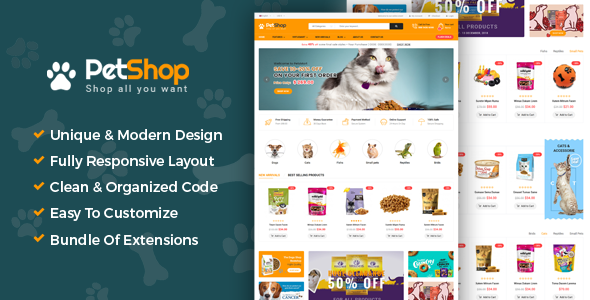 PetShop - Responsive Pet Shop Joomla Template TFx