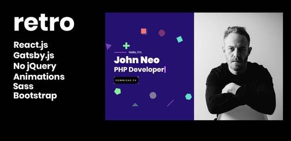 Retro - React Portfolio Template TFx