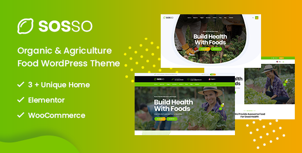 Sosso - Organic Food and Agriculture WordPress Theme TFx