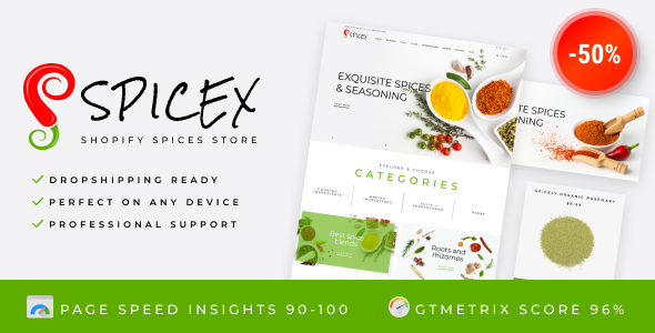 SpiceX - Shopify Condiment and Spices Online Store Theme TFx
