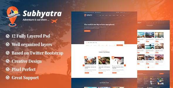 Subhyatra - Travel Agency PSD Template TFx