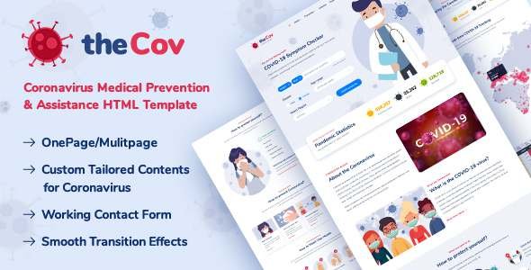 TheCov - Coronavirus Prevention amp Assistance HTML Template TFx