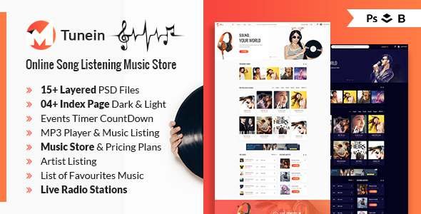 TuneIN PSD Template TFx PSDTemplates