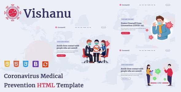 Vishanu - Coronavirus Medical Prevention and Awareness HTML Template TFx