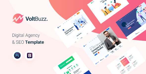 VoltBuzz - SEO amp Digital Marketing Agency PSD Template TFx