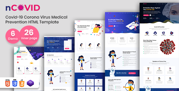 nCOVID - Coronavirus Medical Prevention HTML Template TFx
