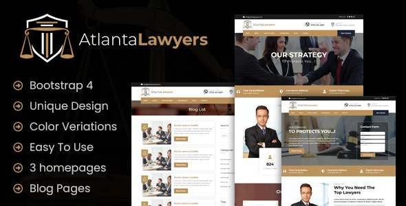 Atlanta Lawyers  Responsive Landing HTML Template TFx