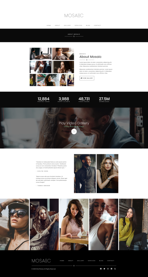Mosaic - Masonry Photography amp Portfolios Template Kit TFx
